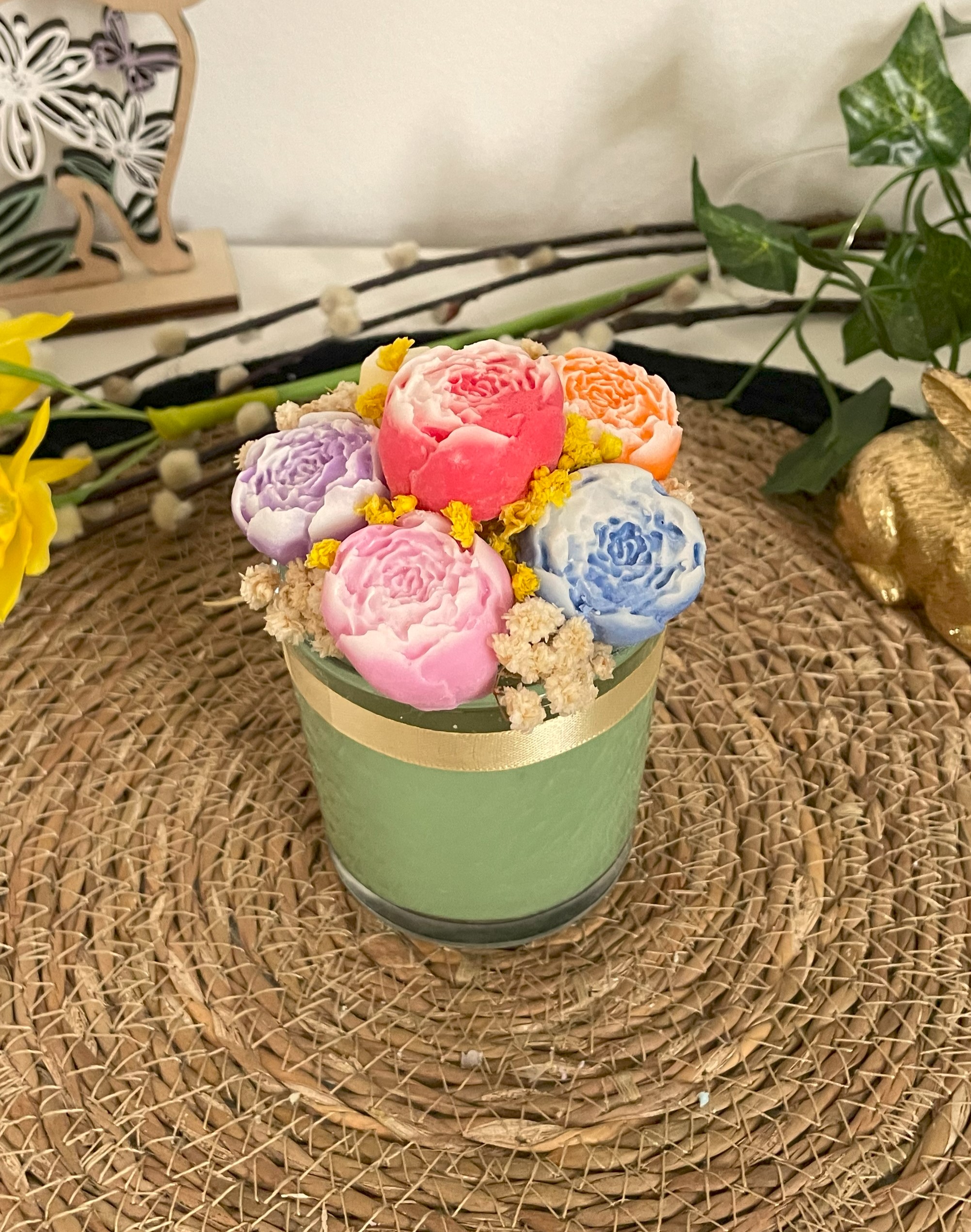 Bukiet ze świec sojowych w szkle - obrazek 4