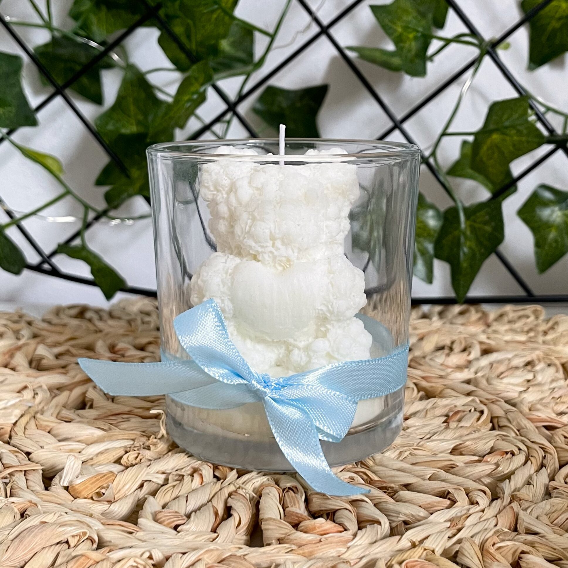 Świeca sojowa miś w szkle