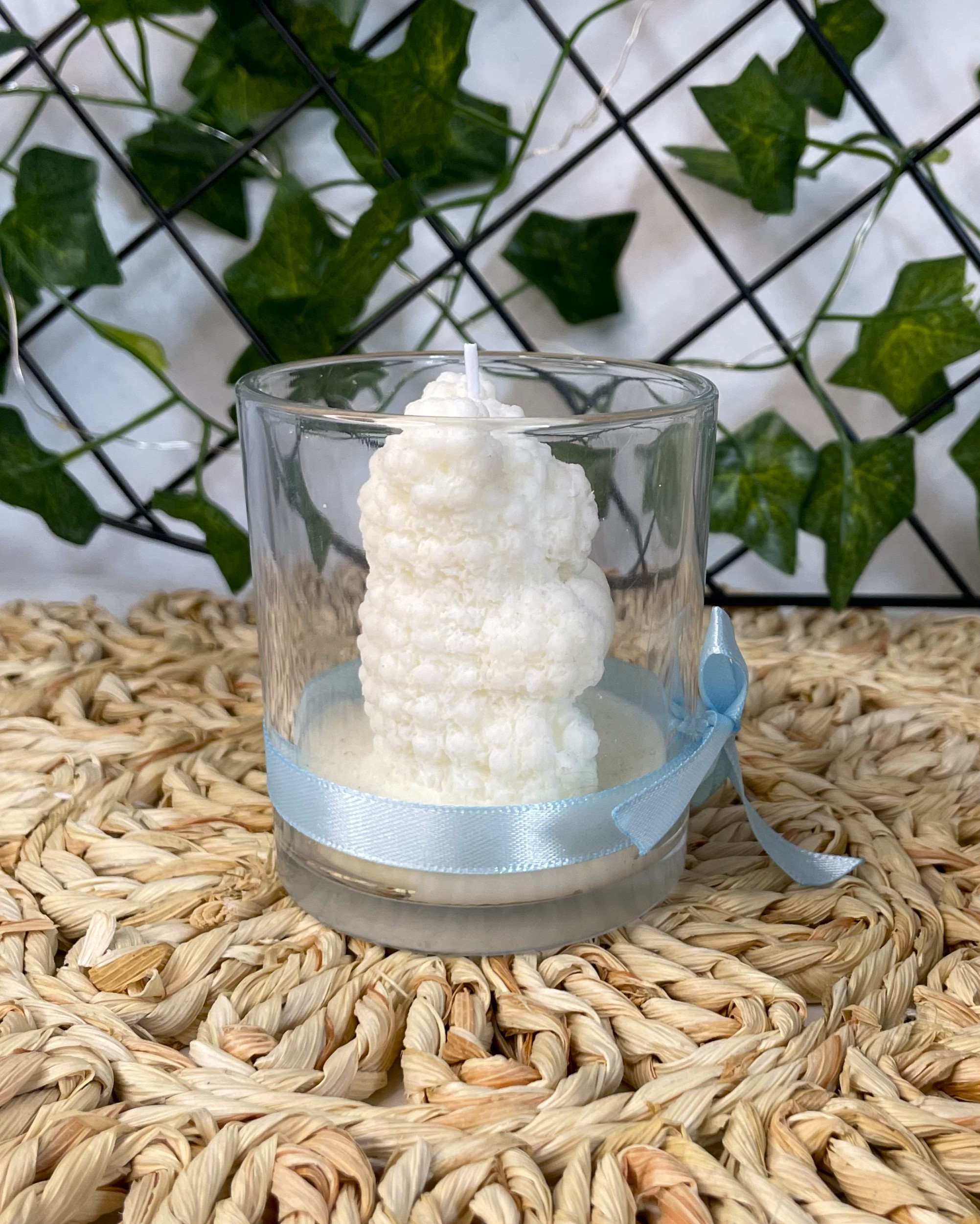 Świeca sojowa miś w szkle - obrazek 3