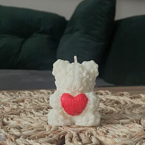 Świeca sojowa Miś z Sercem