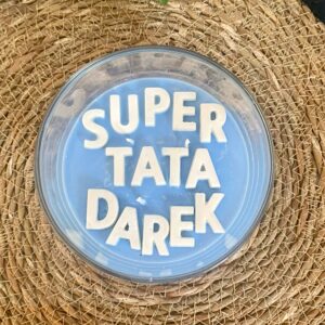 Świeca "SUPER TATA" z imieniem