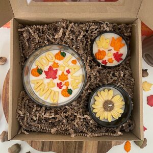 Jesienny Zestaw Urodzinowy - 3 świece sojowe