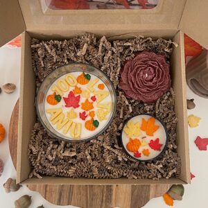 Zestaw trzech świec urodzinowo-jesienny