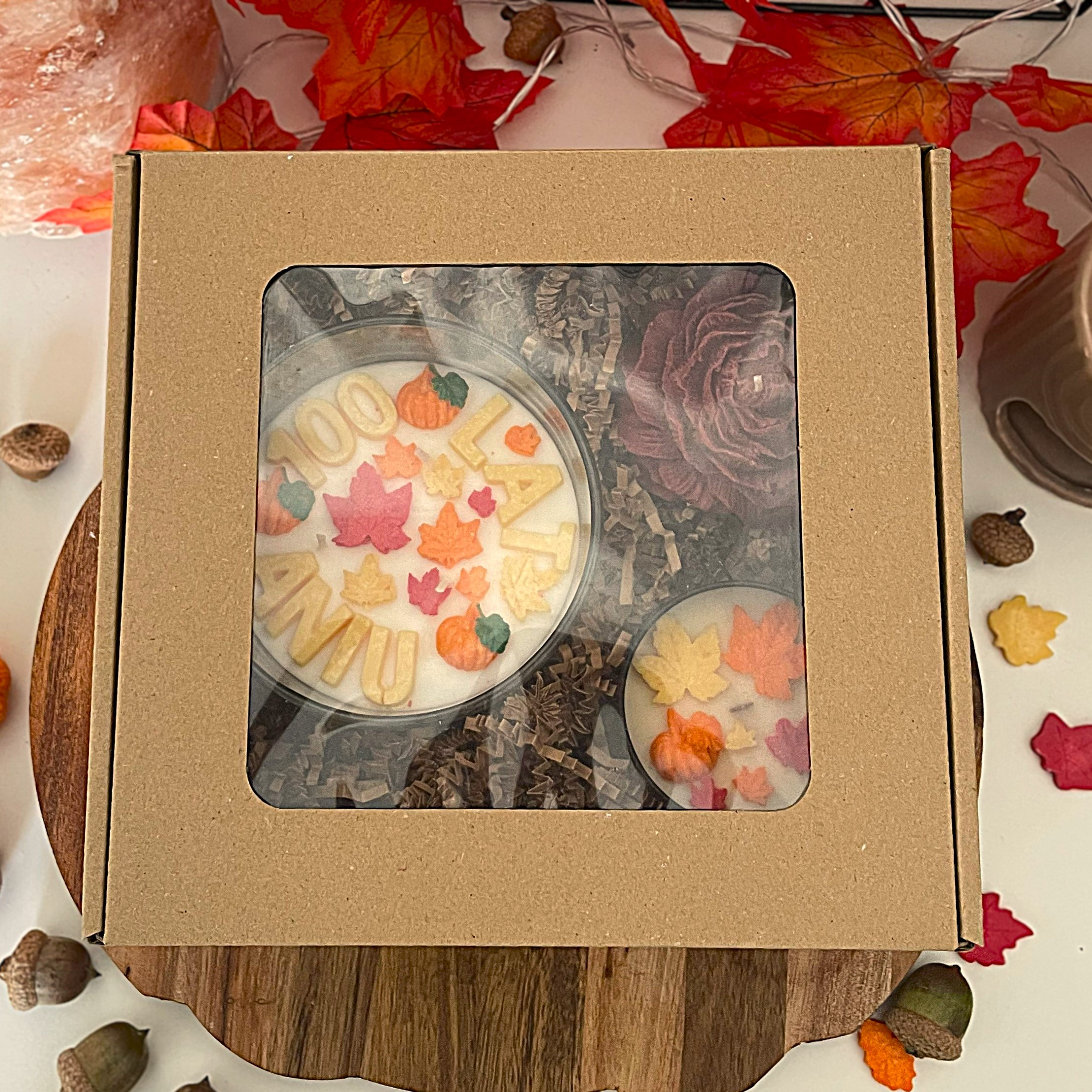 Zestaw trzech świec urodzinowo-jesienny - obrazek 2