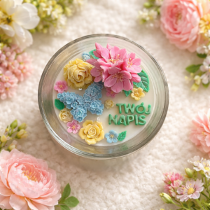 Świeca sojowa z personalizowanym napisem