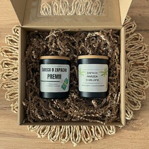 Zestaw świec sojowych – „Premia” & „Zapach marzeń o urlopie”