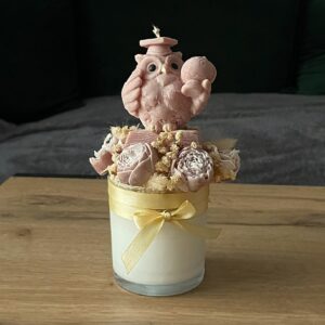 Bukiet ze świec sojowych z sową