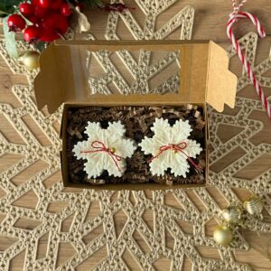 Zestaw dwóch świec sojowych Śnieżynki 🎄✨