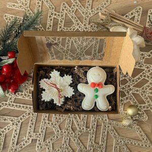 Świąteczny zestaw dwóch świec sojowych - biały 🎄✨