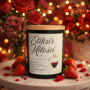 Eliksir miłości – truskawkowa świeca sojowa na Walentynki