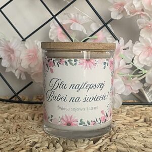 Świeca sojowa na Dzień Babci – „Dla najlepszej Babci na świecie”