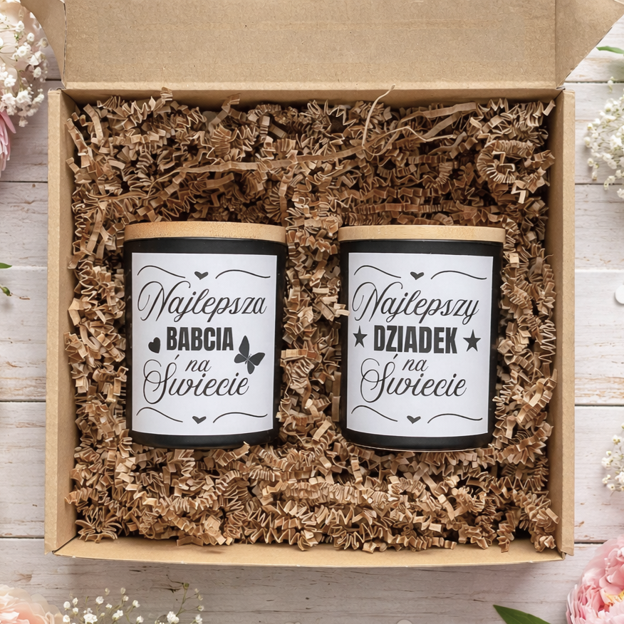 Prezent dla dziadków – Zestaw świec sojowych “Najlepsza Babcia i Najlepszy Dziadek na świecie” – gotowy prezent dla Babci i Dziadka - obrazek 3