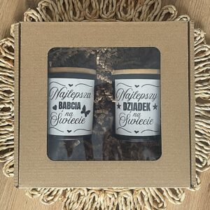 Prezent dla dziadków – Zestaw świec sojowych “Najlepsza Babcia i Najlepszy Dziadek na świecie” – gotowy prezent dla Babci i Dziadka