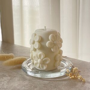 Wiosenna świeca wolnostojąca z motywem kwiatów